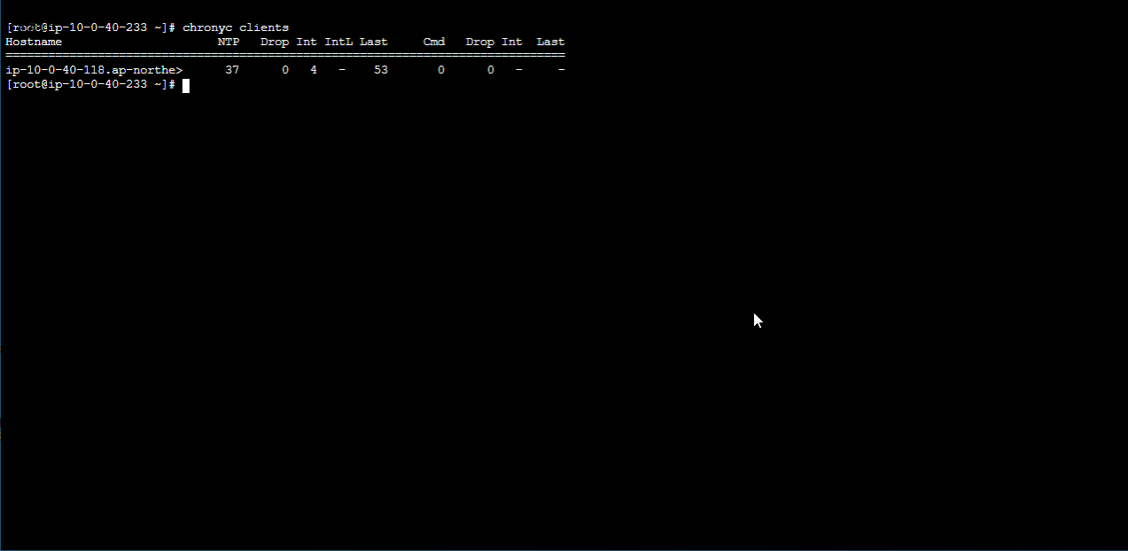 chronyクライアント確認